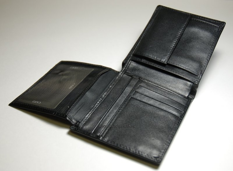 Мужской кожаный кошелек Citroen Men's Leather Wallet Black CB00000007