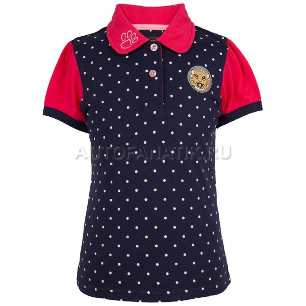 Рубашка-поло для девочек Jaguar Girls' Polo Shirt with Polka Dot print, Navy JDPC815NVO