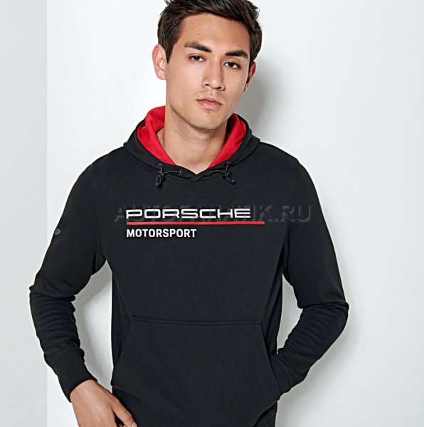 Мужская толстовка Porsche Motorsport Hoodie, Men’s, Black/Red WAP81500S0LFMS