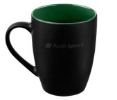 Кружка Audi Sport, черная-зеленая, 360 мл.