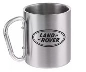 Стальная кружка с карабином Land Rover