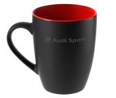 Кружка Audi Sport, черная-красная, 360 мл.