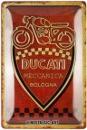 Металлическая пластина Ducati, 20 х 30 см.